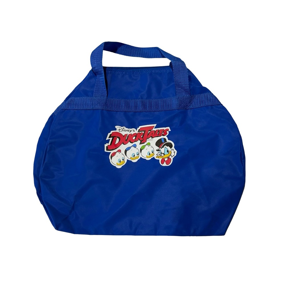 Vintage Disney DuckTales Blue Nylon Duffel Bag Scrooge McDuck Huey Dewey Louie
